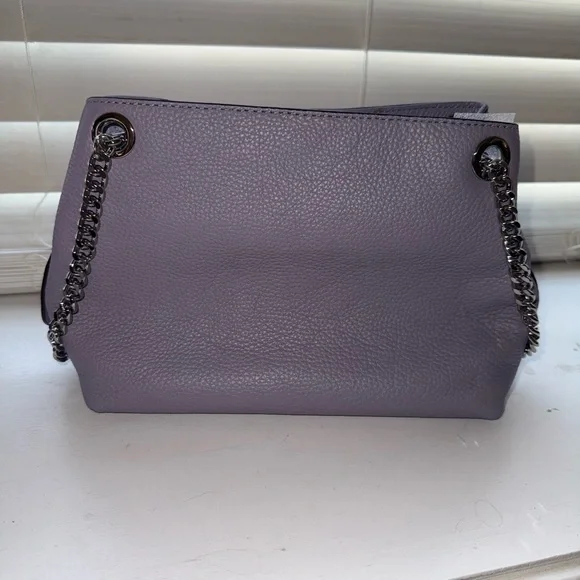 Michael Kors Lilac Leather Shoulder Bag with Gunmetal Chain - Picture 2 of 7